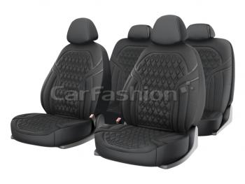 Авточехлы универсальные полиэстер т.серые (11 предм.) Impulse CARFASHION CARFASHION 10133