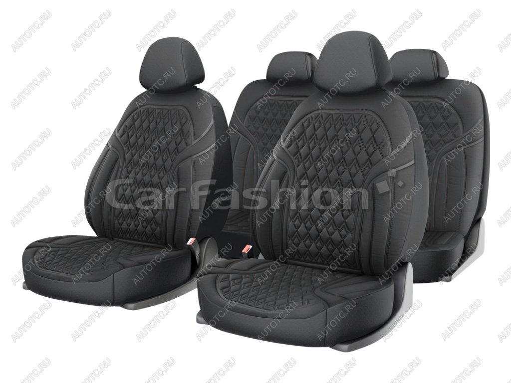 2 699 р. Авточехлы универсальные полиэстер т.серые (11 предм.) Impulse CARFASHION CARFASHION 10133  с доставкой в г. Керчь
