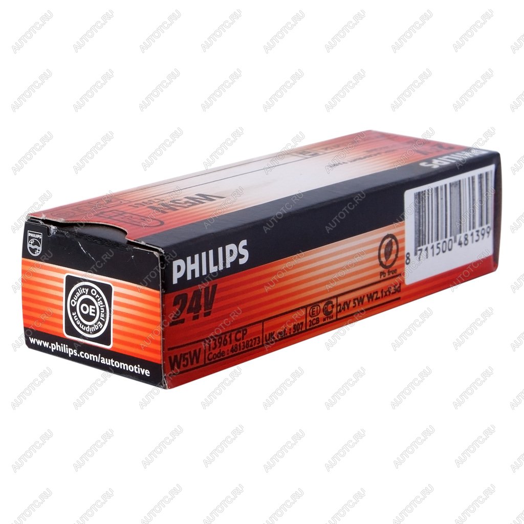 51 р. Лампа 24V W5W T10W W2.1x9.5d PHILIPS PHILIPS 13961cp  с доставкой в г. Керчь