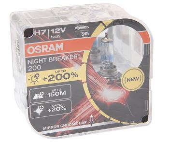 4 199 р. Лампа 12V H7 55W PX26d +200% 3700К бокс (2шт.) Night Breaker 200 OSRAM OSRAM 64210nb200-hcb  с доставкой в г. Керчь. Увеличить фотографию 1