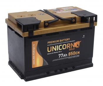11 999 р. Аккумулятор UNICORN Gold 77Ач обратная полярность UNICORN 6ст77(0)  с доставкой в г. Керчь. Увеличить фотографию 1