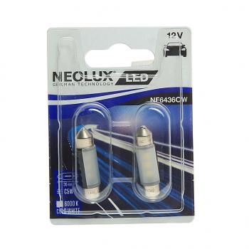 699 р. Лампа светодиодная 12V C5W SV8.5-8 36мм 6000K 25лм блистер (2шт.) LED Cold White NEOLUX NEOLUX nf6436cw-02b  с доставкой в г. Керчь. Увеличить фотографию 1