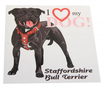 157 р. Наклейка виниловая вырезанная I love my DOG 17х17см полноцветная AUTOSTICKERS AUTOSTICKERS черн. 01  с доставкой в г. Керчь. Увеличить фотографию 1