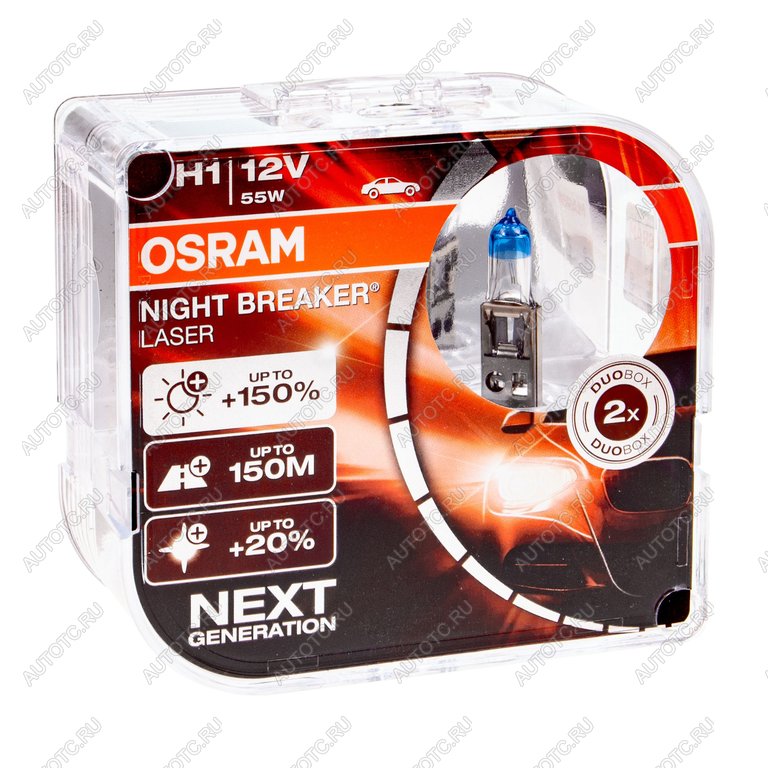 2 299 р. Лампа 12V H1 55W P14.5s +150% 3500K бокс (2шт.) Night Breaker Laser OSRAM OSRAM 64150nl-hcb  с доставкой в г. Керчь