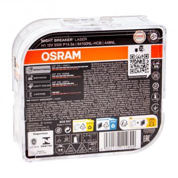 2 299 р. Лампа 12V H1 55W P14.5s +150% 3500K бокс (2шт.) Night Breaker Laser OSRAM OSRAM 64150nl-hcb  с доставкой в г. Керчь. Увеличить фотографию 2