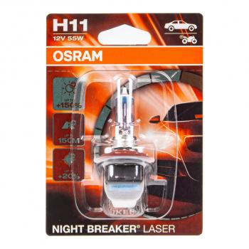 2 169 р. Лампа 12V H11 55W PGJ19-2 +150% 3750K блистер (1шт.) Night Breaker Laser OSRAM OSRAM 64211nl-01b  с доставкой в г. Керчь. Увеличить фотографию 1