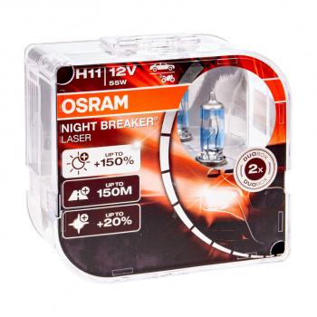 3 199 р. Лампа 12V H11 55W PGJ19-2 +150% 3750K бокс (2шт.) Night Breaker Laser OSRAM OSRAM 64211nl-hcb  с доставкой в г. Керчь. Увеличить фотографию 1