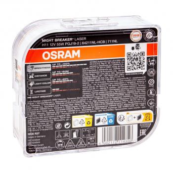 3 199 р. Лампа 12V H11 55W PGJ19-2 +150% 3750K бокс (2шт.) Night Breaker Laser OSRAM OSRAM 64211nl-hcb  с доставкой в г. Керчь. Увеличить фотографию 2