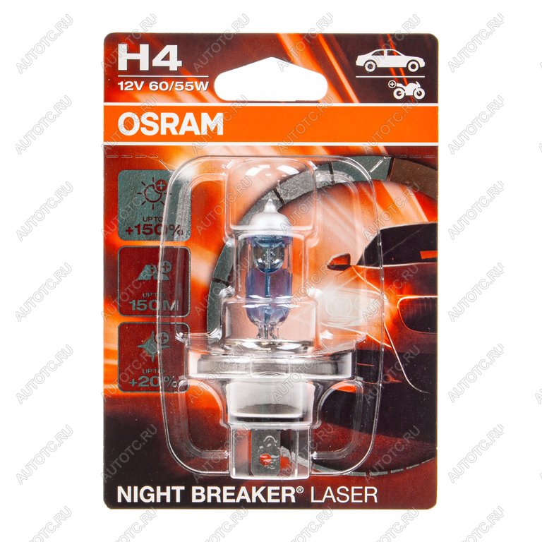 1 369 р. Лампа 12V H4 6055W P43t +150% 4050K блистер (1шт.) Night Breaker Laser OSRAM OSRAM 64193nl-01b  с доставкой в г. Керчь