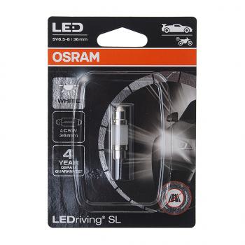 549 р. Лампа светодиодная 12V C5W SV8.5-8 36мм блистер (1шт.) LEDriving SL OSRAM OSRAM 6418dwp-01b  с доставкой в г. Керчь. Увеличить фотографию 1