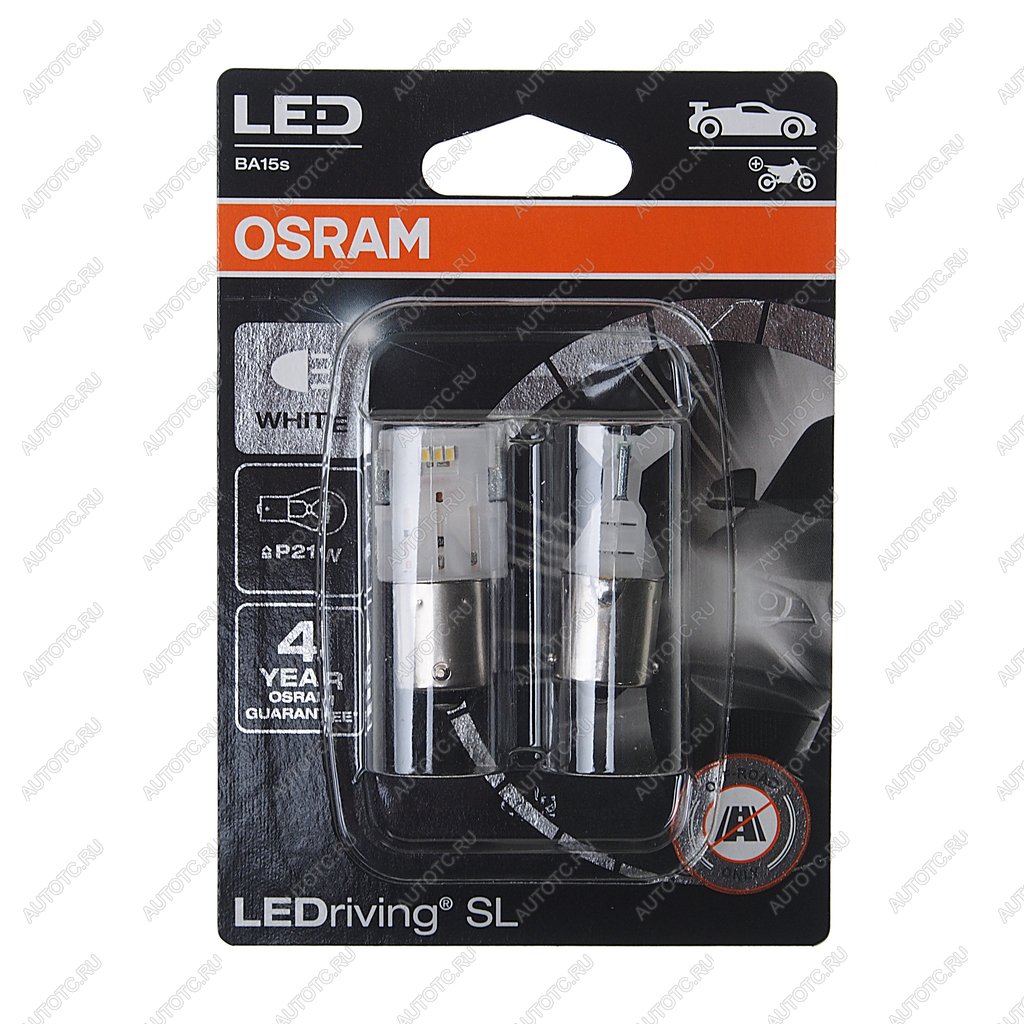 1 949 р. Лампа светодиодная 12V P21W BA15s 6000K блистер (2шт.) LEDriving SL OSRAM OSRAM 7506dwp-02b  с доставкой в г. Керчь