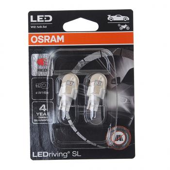 2 299 р. Лампа светодиодная 12V W16W W2.1x9.5d блистер (2шт.) LEDriving SL Red OSRAM OSRAM 921drp-02b  с доставкой в г. Керчь. Увеличить фотографию 1