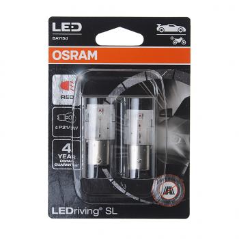 1 799 р. Лампа светодиодная 12V P215W BAY15d блистер (2шт.) LEDriving SL Red OSRAM OSRAM 7528drp-02b  с доставкой в г. Керчь. Увеличить фотографию 1