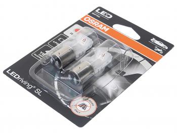 1 799 р. Лампа светодиодная 12V P215W BAY15d блистер (2шт.) LEDriving SL Red OSRAM OSRAM 7528drp-02b  с доставкой в г. Керчь. Увеличить фотографию 2