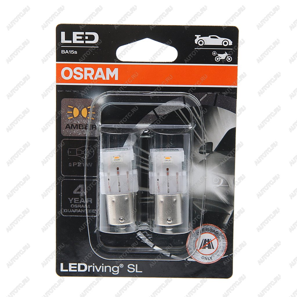 2 089 р. Лампа светодиодная 12V PY21W BA15s блистер (2шт.) LEDriving SL Yellow OSRAM OSRAM 7506dyp-02b  с доставкой в г. Керчь