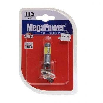 699 р. Лампа светодиодная 12V H3 PK22s 6000K 5 светодиодов блистер (1шт.) Mega White MEGAPOWER MEGAPOWER-AUTOMOTIVE 80534бл  с доставкой в г. Керчь. Увеличить фотографию 1