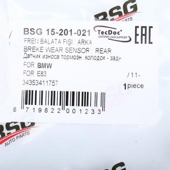 539 р. Датчик износа тормозных колодок BMW X3 (E83) задний (1шт.) BSG BSG bsg15201021  с доставкой в г. Керчь. Увеличить фотографию 5