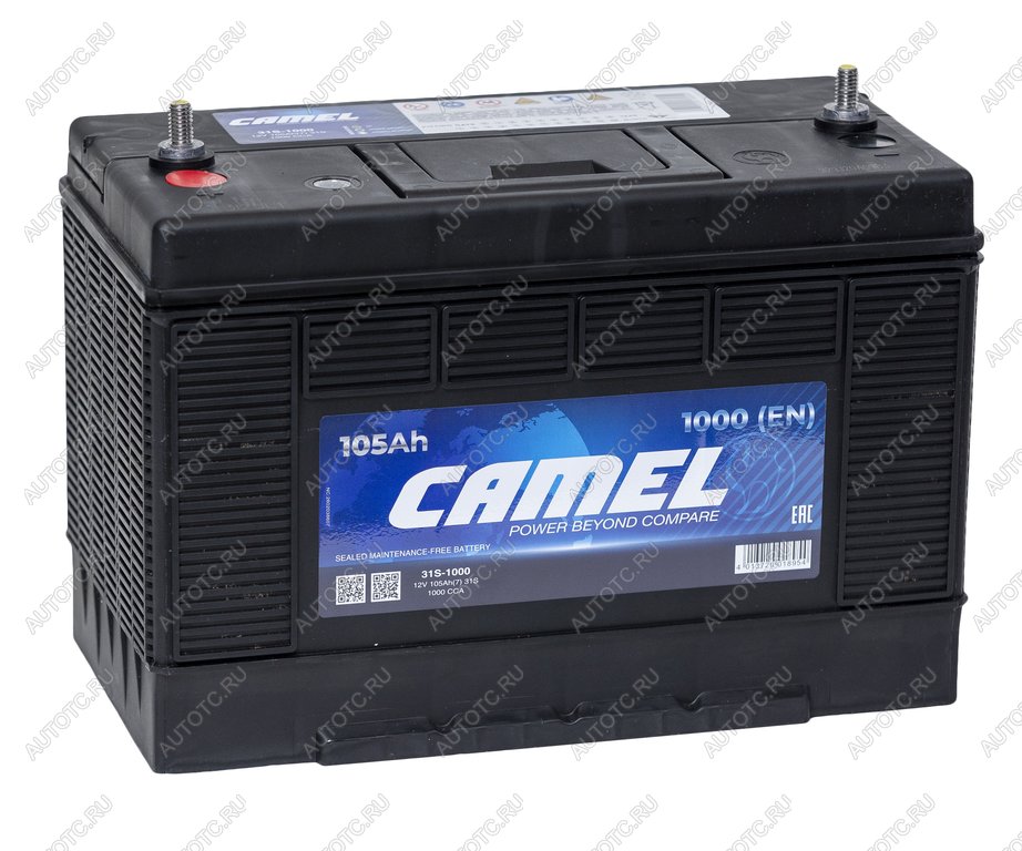 14 349 р. Аккумулятор CAMEL 105Ач винтовые клеммы CAMEL 6ст105(7) 31s-1000  с доставкой в г. Керчь