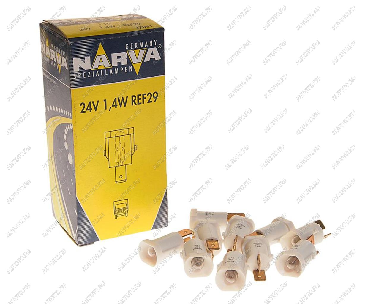 88 р. Лампа 24V 1.4W REF29 белый патрон Plastic Base NARVA NARVA 170813000  с доставкой в г. Керчь
