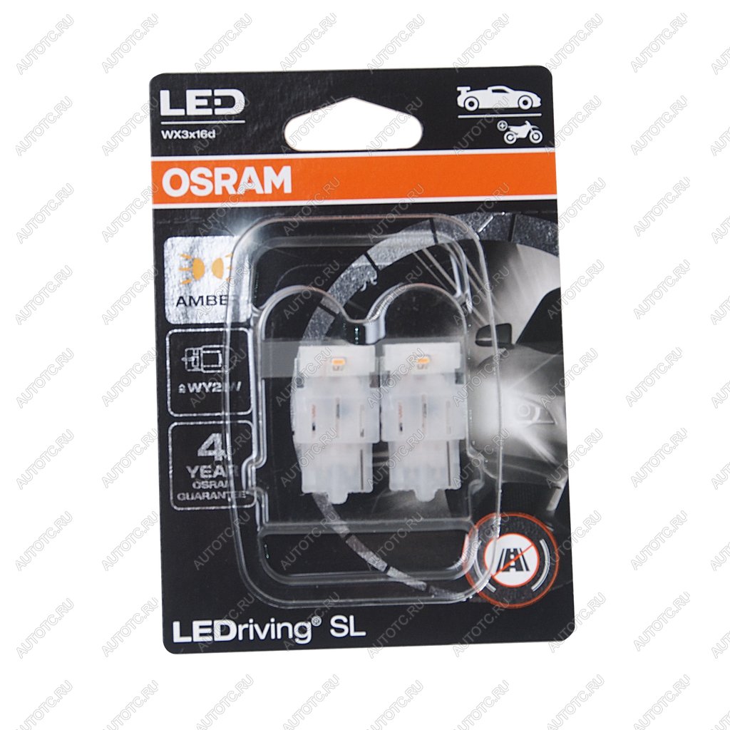 1 799 р. Лампа светодиодная 12V WY21W W3x16d блистер (2шт.) LEDriving SL Yellow OSRAM OSRAM 7504dyp-02b  с доставкой в г. Керчь
