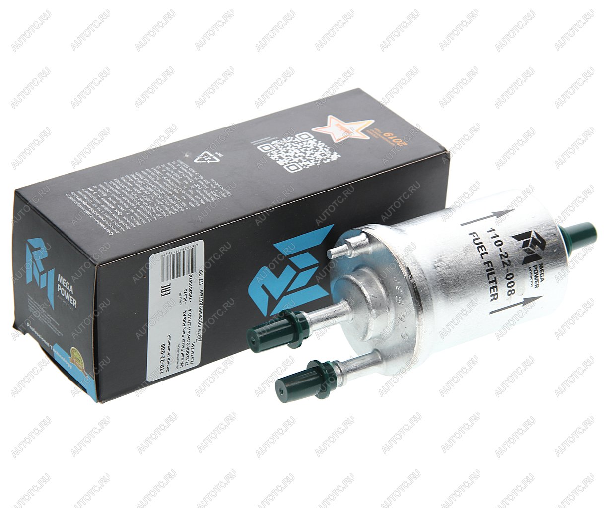 729 р. Фильтр топливный VW Golf,Passat,Polo AUDI A3,TT SKODA Octavia (1.21.41.62.0 TSIFSI) MEGAPOWER MEGAPOWER 110-22-008  с доставкой в г. Керчь