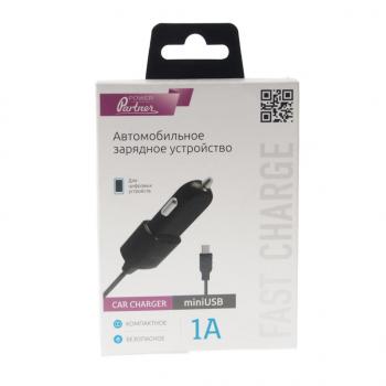 233 р. Устройство зарядное в прикуриватель 12V 1A встроенный кабель mini USB PARTNER PARTNER prt-028252  с доставкой в г. Керчь. Увеличить фотографию 2