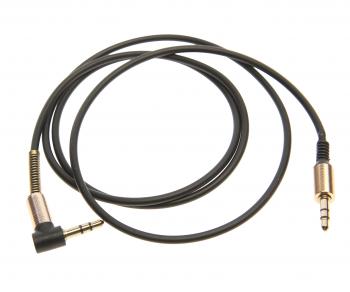 138 р. Кабель jack 3.5 0.9м AUX черный в оплетке угловой NO NAME rh-wt62  с доставкой в г. Керчь. Увеличить фотографию 1
