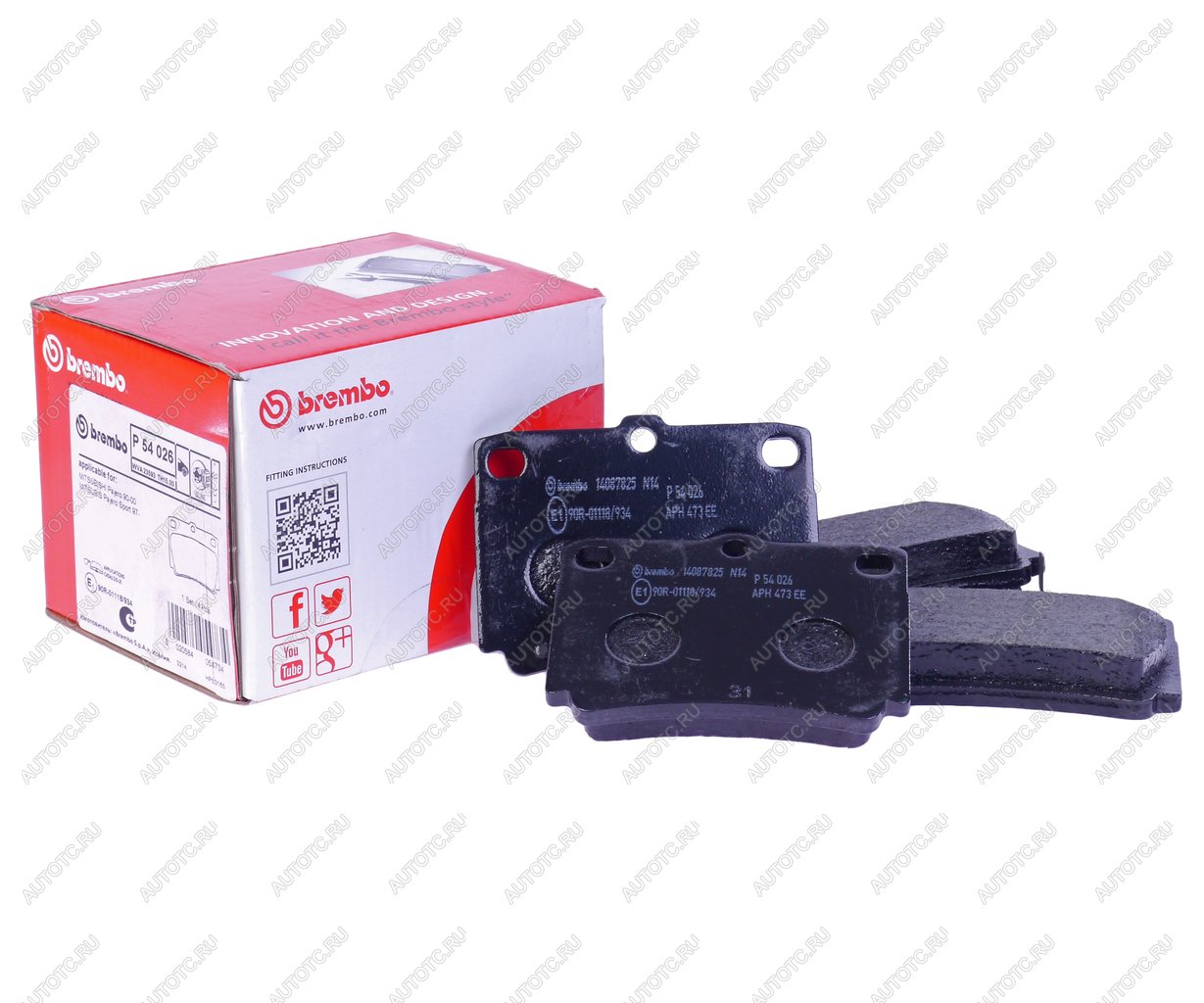 3 599 р. Колодки тормозные MITSUBISHI Pajero Sport,Montero Sport (98-09) (2.5 D3.0) задние (4шт.) BREMBO BREMBO p54026  с доставкой в г. Керчь