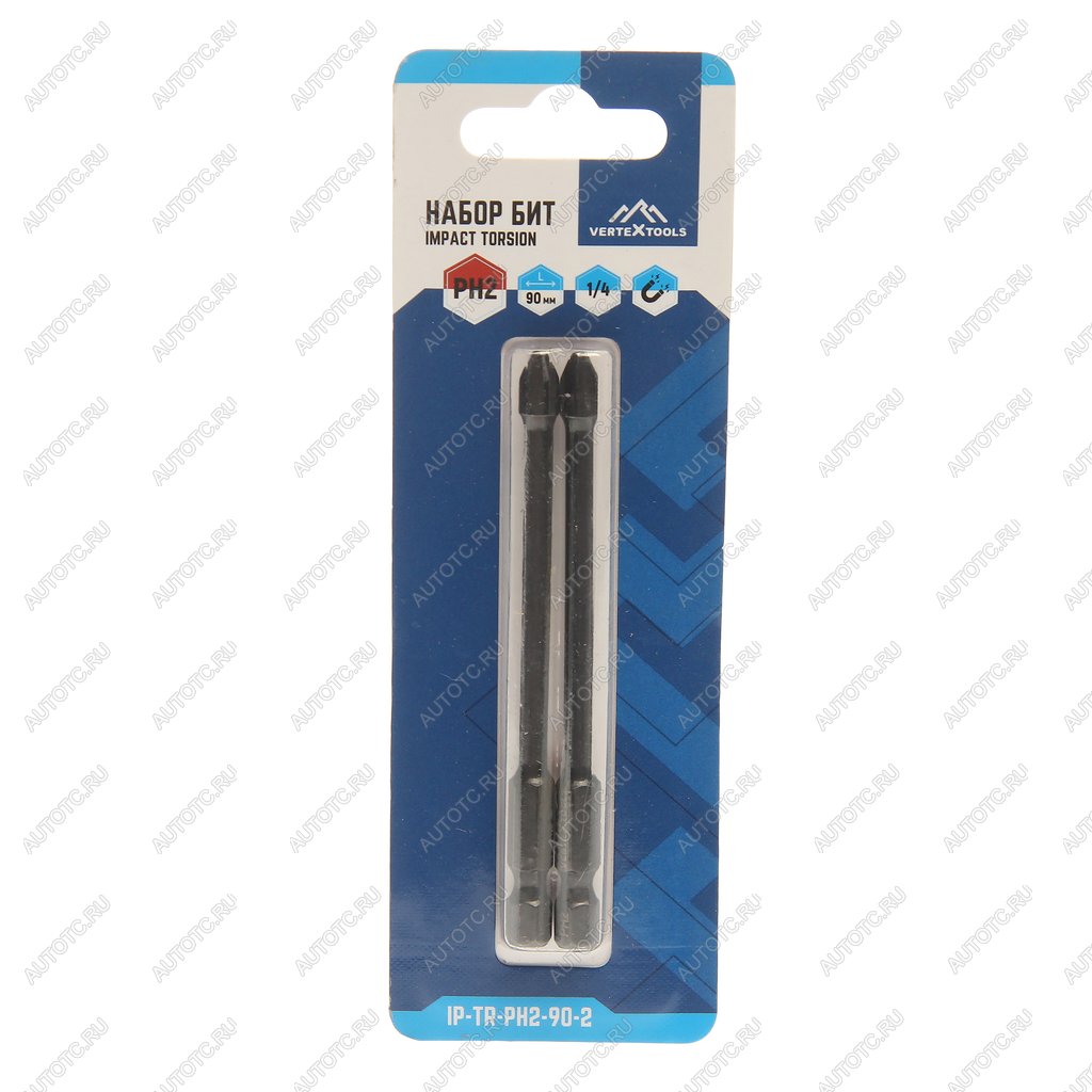 149 р. Набор бит 14 PH2 90мм ударных магнитных 2шт. VERTEXTOOLS VERTEXTOOLS ip-tr-ph2-90-2  с доставкой в г. Керчь