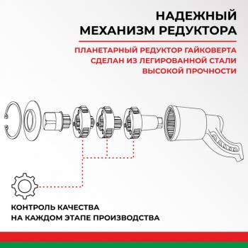 5 649 р. Гайковерт механический (УКМ) (головка S=32331х3.8, 1х56 3000Нм) 2-х скоростной с удлинителем БЕЛАК БЕЛАК бак.00118  с доставкой в г. Керчь. Увеличить фотографию 10