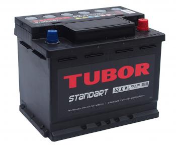 9 649 р. Аккумулятор TUBOR Standart 62Ач обратная полярность TUBOR 6ст62(0)  с доставкой в г. Керчь. Увеличить фотографию 1