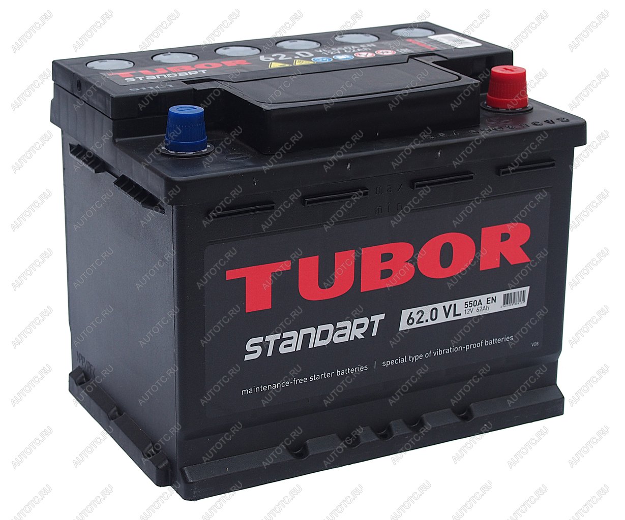 9 649 р. Аккумулятор TUBOR Standart 62Ач обратная полярность TUBOR 6ст62(0)  с доставкой в г. Керчь
