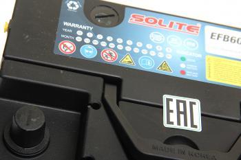 15 549 р. Аккумулятор SOLITE EFB 60Ач обратная полярность SOLITE 6ст60(0)  с доставкой в г. Керчь. Увеличить фотографию 2