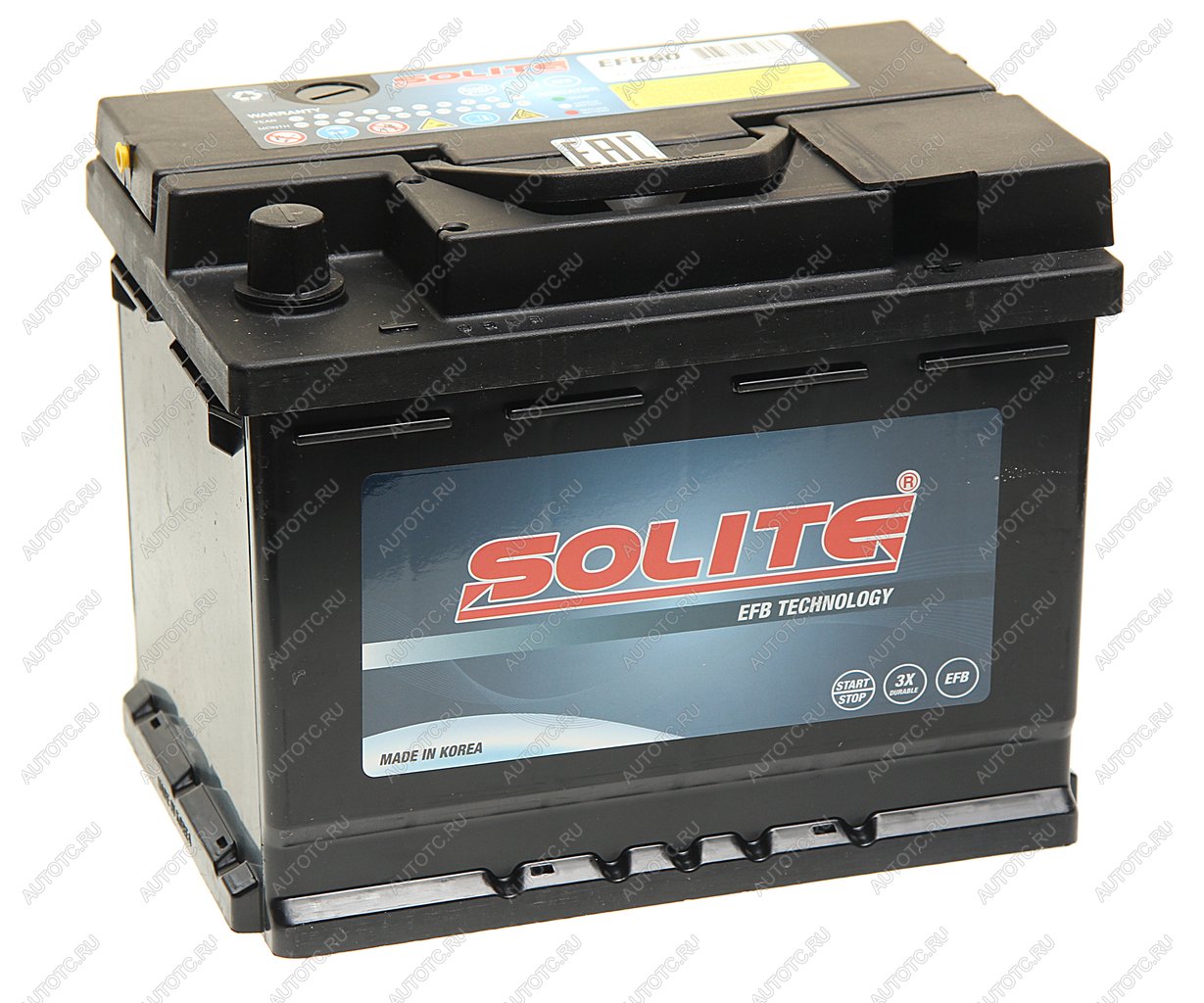 15 549 р. Аккумулятор SOLITE EFB 60Ач обратная полярность SOLITE 6ст60(0)  с доставкой в г. Керчь