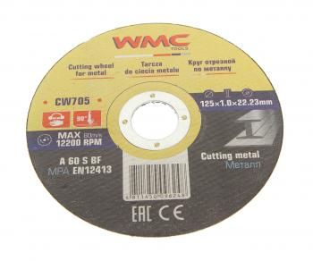 26 р. Круг отрезной по металлу 125х1.0х22.2мм WMC TOOLS WMC TOOLS wmc-cw705  с доставкой в г. Керчь. Увеличить фотографию 1