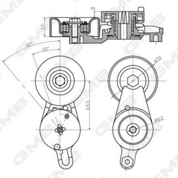 3 259 р. Натяжитель приводного ремня TOYOTA Camry (11-) GMB GMB gat30040  с доставкой в г. Керчь. Увеличить фотографию 3