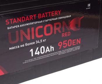 17 399 р. Аккумулятор UNICORN Red 140Ач обратная полярность UNICORN 6ст140(3)  с доставкой в г. Керчь. Увеличить фотографию 3