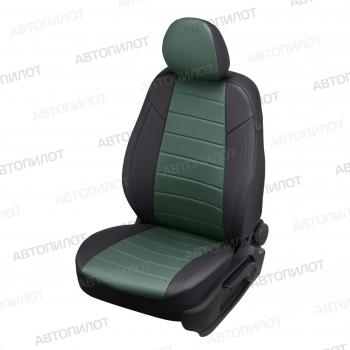 Чехлы на сиденья Экокожа (сплошное экокожа) Автопилот Changan Alsvin (2018-2025) (черный/зеленый)