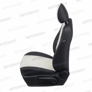 13 649 р. Чехлы на сиденья Экокожа (40/60 экокожа) Автопилот  Jetta VS5 (2019-2024) дорестайлинг (черный/белый)  с доставкой в г. Керчь. Увеличить фотографию 4