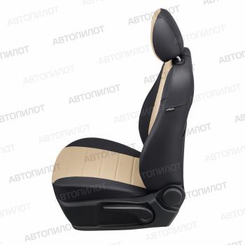 13 649 р. Чехлы на сиденья Экокожа (40/60 экокожа) Автопилот  Jetta VS5 (2019-2024) дорестайлинг (черный/бежевый)  с доставкой в г. Керчь. Увеличить фотографию 3