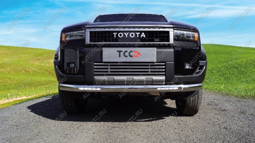 45 999 р. Защита передняя нижняя d75*42мм (овальная с ДХО) ТСС Тюнинг  Toyota Land Cruiser Prado  J250 (2023-2025) (нержавейка)  с доставкой в г. Керчь