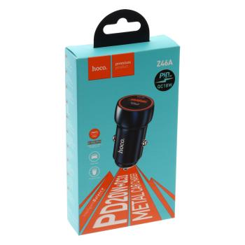 489 р. Устройство зарядное в прикуриватель 1USB + 1 Type C 12V HOCO HOCO z46a blue  с доставкой в г. Керчь. Увеличить фотографию 4