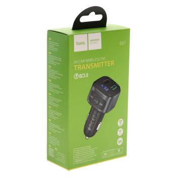 869 р. Устройство зарядное в прикуриватель с трансмиттером (bluetooth,hands free) HOCO HOCO e67 black  с доставкой в г. Керчь. Увеличить фотографию 4
