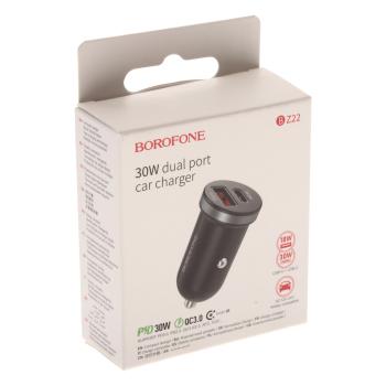 319 р. Устройство зарядное в прикуриватель 1USB + 1 Type C 12V BOROFONE BOROFONE bz22 black  с доставкой в г. Керчь. Увеличить фотографию 4