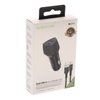 319 р. Устройство зарядное в прикуриватель 2USB 12V BOROFONE BOROFONE bz31a black  с доставкой в г. Керчь. Увеличить фотографию 4