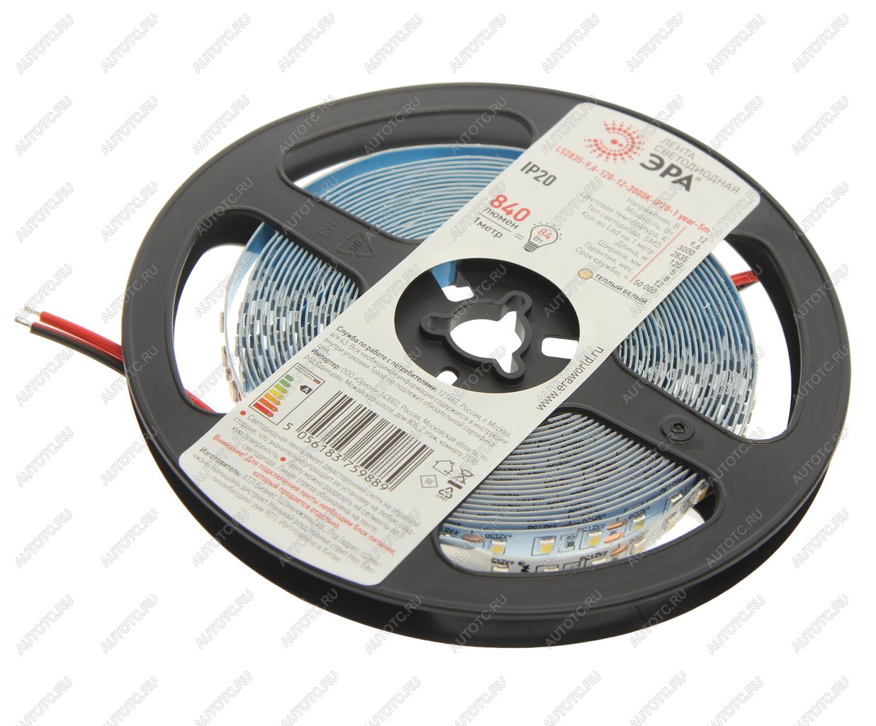 569 р. Лента светодиодная гибкая 9.6W 5м IP20 12V теплый белый ЭРА ЭРА ls2835 -9,6-120-12-3000k-ip20  с доставкой в г. Керчь