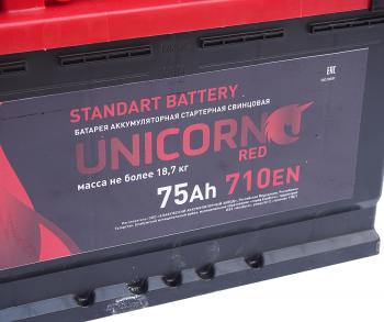 10 349 р. Аккумулятор UNICORN Red 75Ач UNICORN 6ст75(1)  с доставкой в г. Керчь. Увеличить фотографию 3