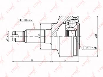 3 579 р. ШРУС наружный HONDA Fit (08-) LYNX LYNX co3412  с доставкой в г. Керчь. Увеличить фотографию 1