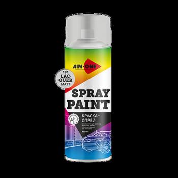 265 р. Краска белая матовая аэрозоль 450мл акриловая Spray Paint White Matt AIM-ONE AIM-ONE sp-mw1007  с доставкой в г. Керчь. Увеличить фотографию 1