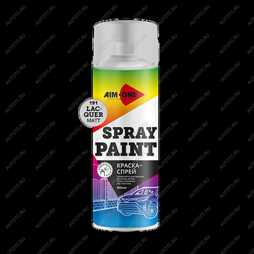 265 р. Краска белая матовая аэрозоль 450мл акриловая Spray Paint White Matt AIM-ONE AIM-ONE sp-mw1007  с доставкой в г. Керчь